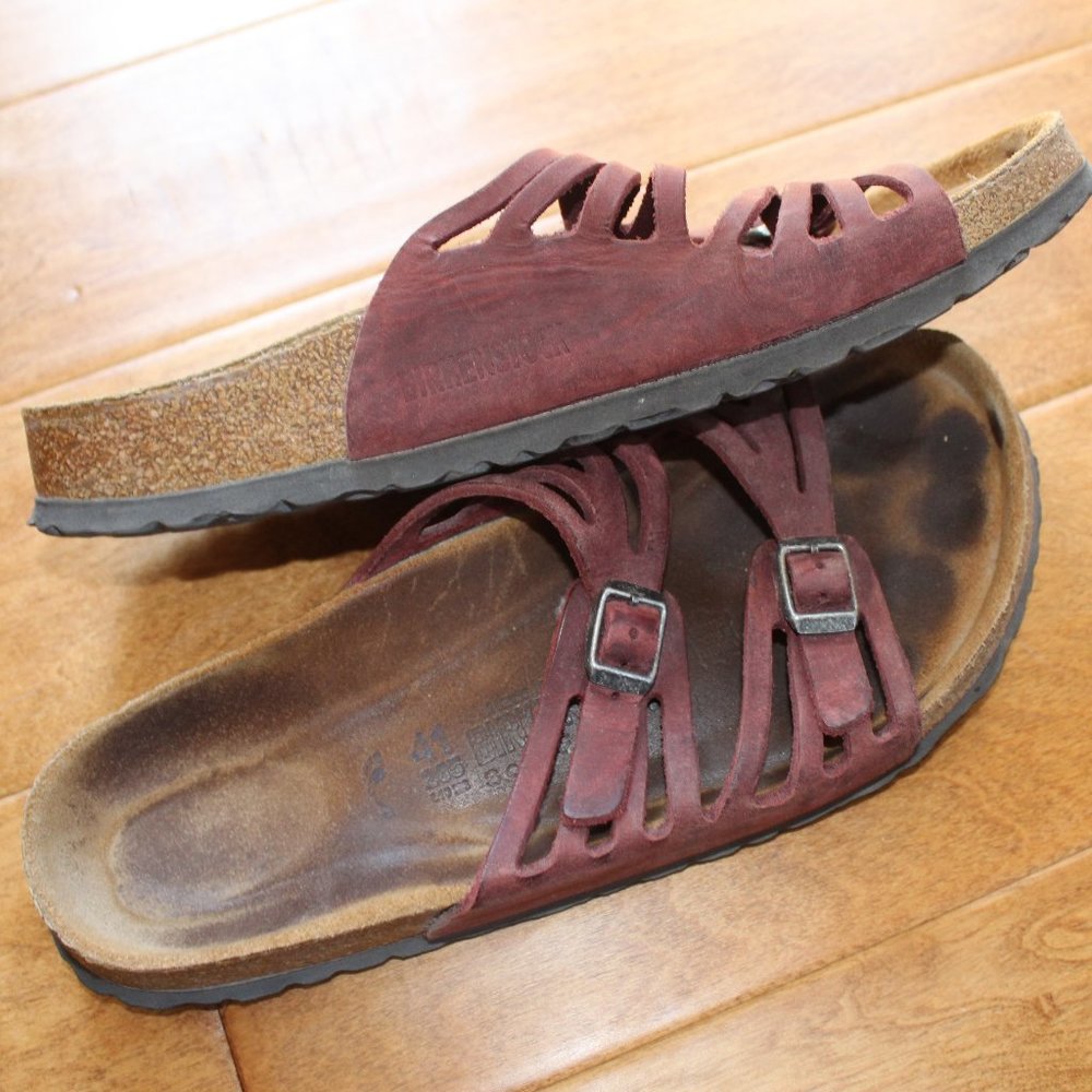 Burgundy Birkenstock Sandals Size 41